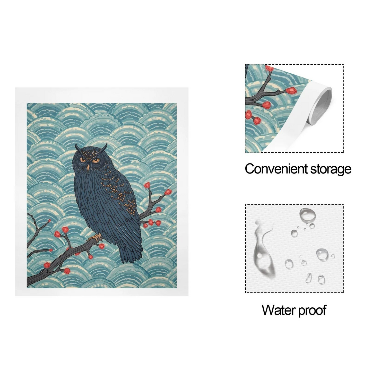 Nocturne Owl – Japanese Ukiyo-e Inspired Canvas Wall Art Print