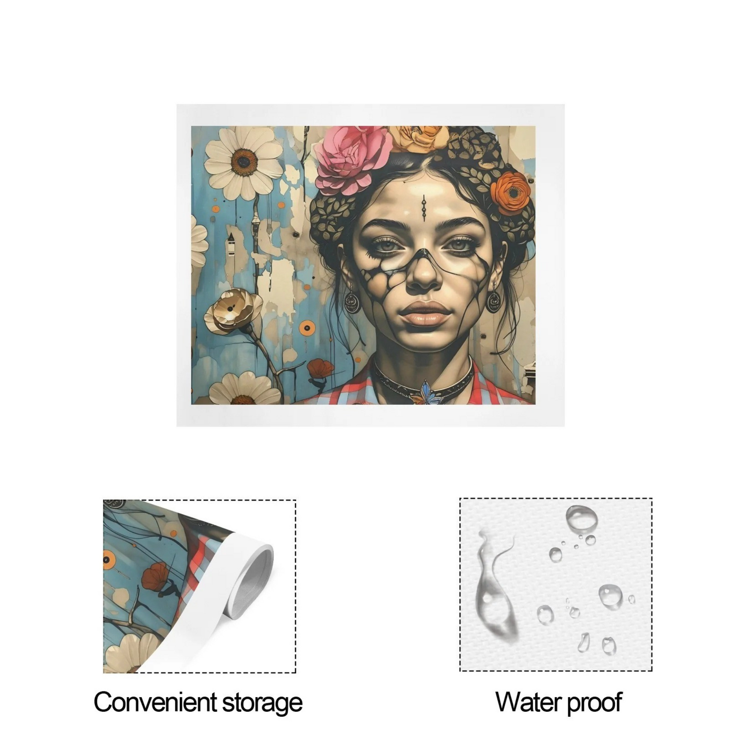 Blooming Reverie – Floral Crown Portrait Canvas Wall Art Print
