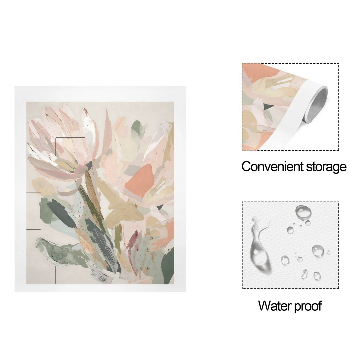Abstract Floral Canvas Wall Art Print | Modern Minimalist Botanical Painting