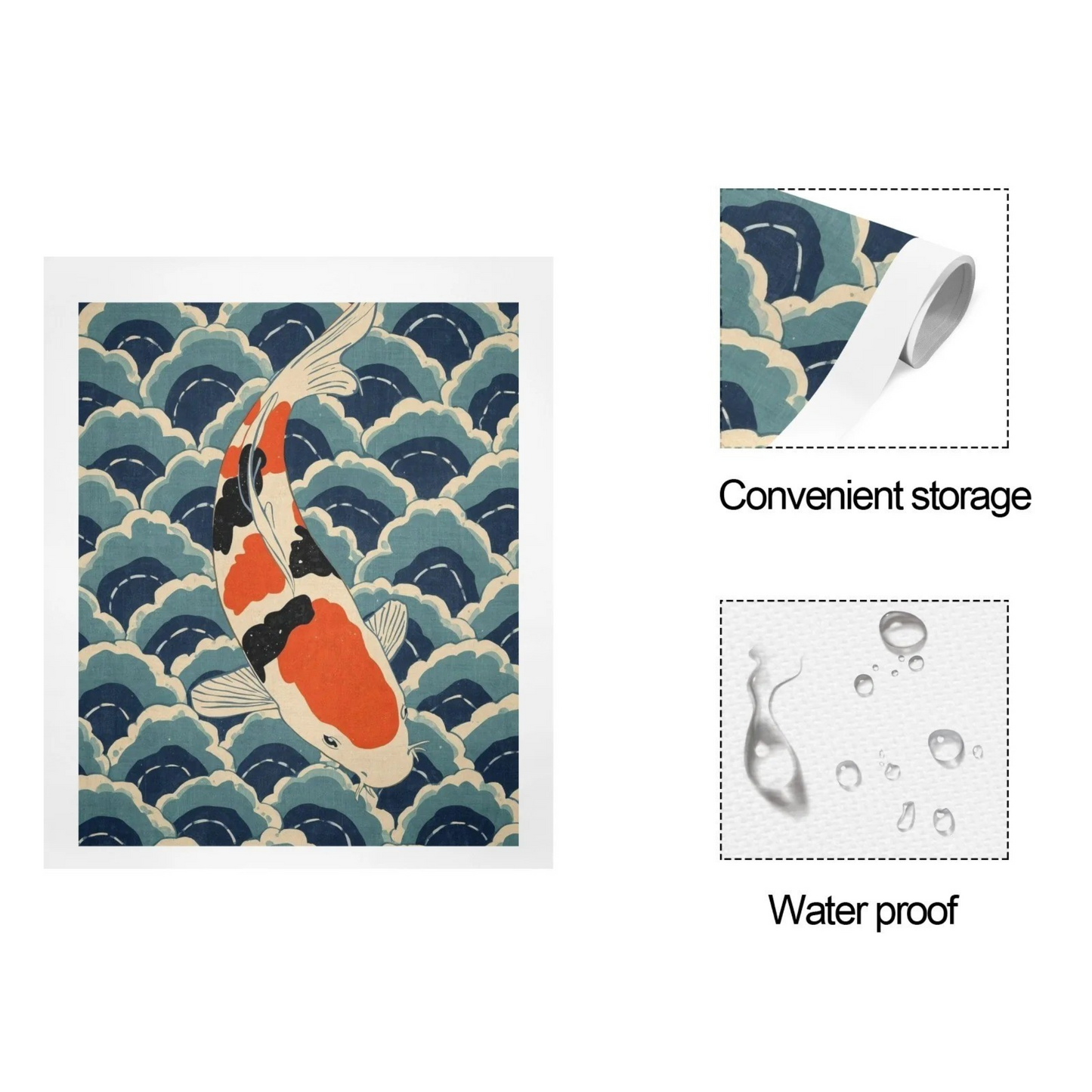 Koi Harmony – Japanese Ukiyo-e Inspired Canvas Wall Art Print