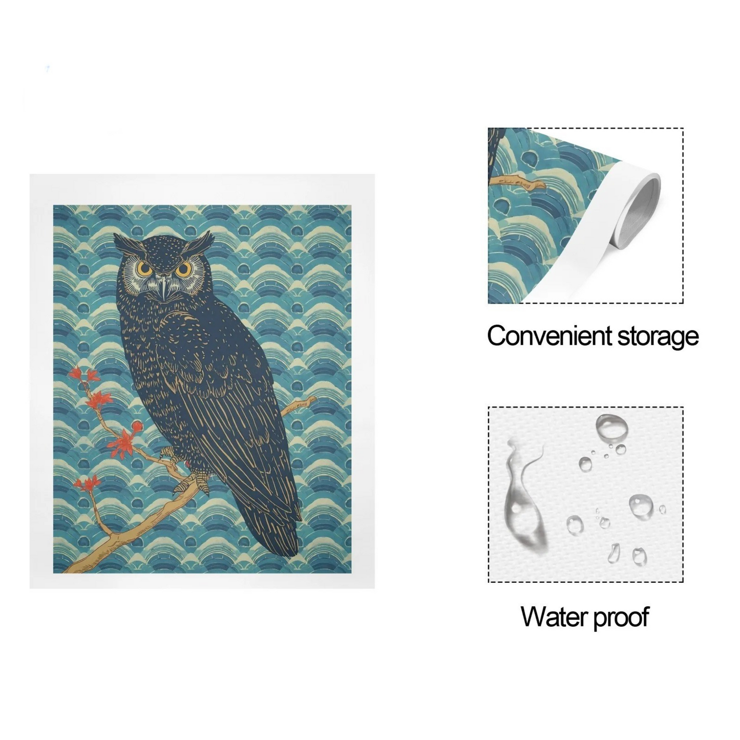Majestic Owl – Japanese Ukiyo-e Inspired Canvas Wall Art Print