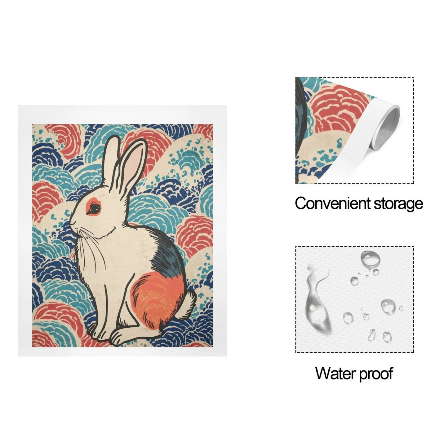 Vivid Rabbit – Japanese Ukiyo-e Inspired Canvas Wall Art Print