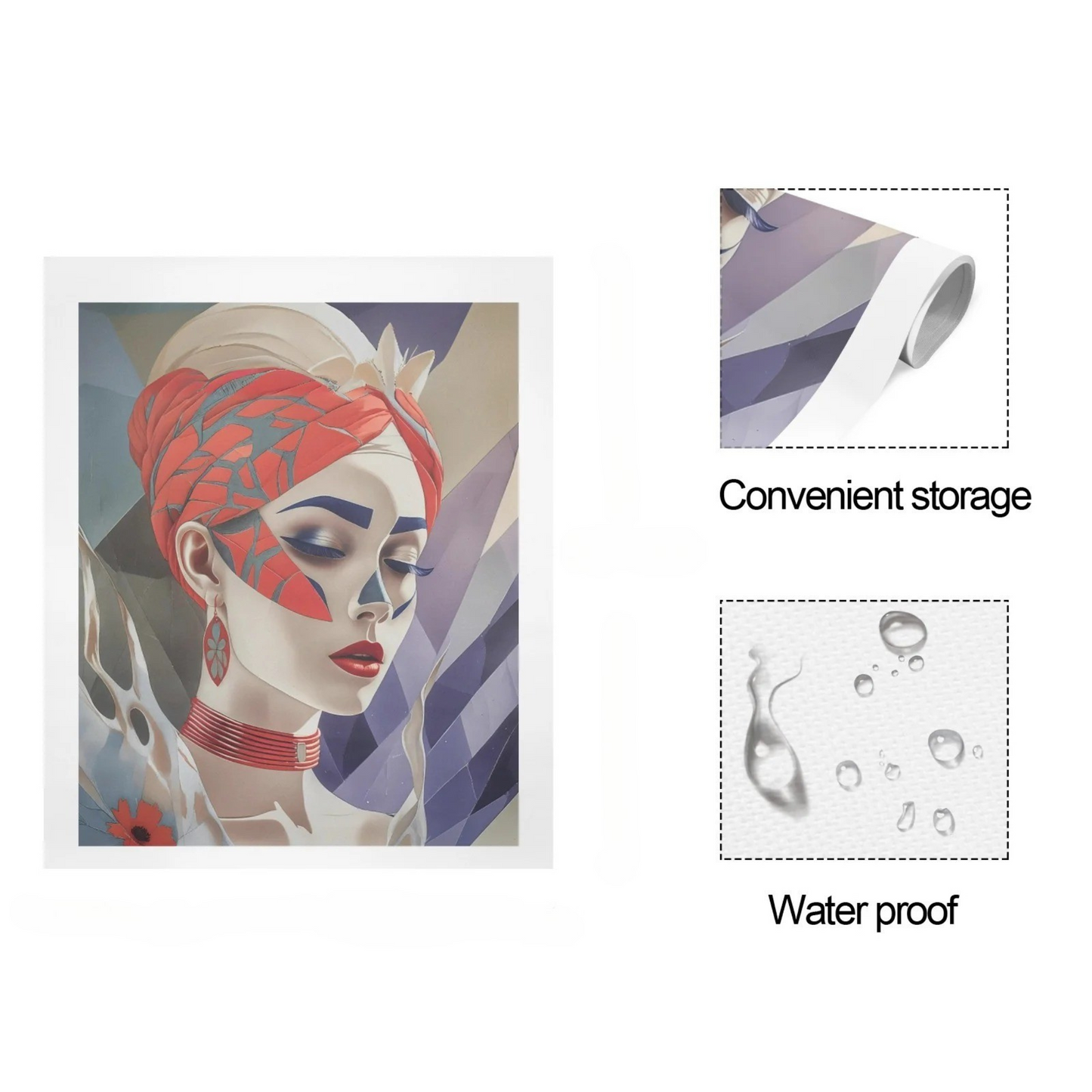 Midnight Bloom – Abstract Floral Portrait Canvas Wall Art Print