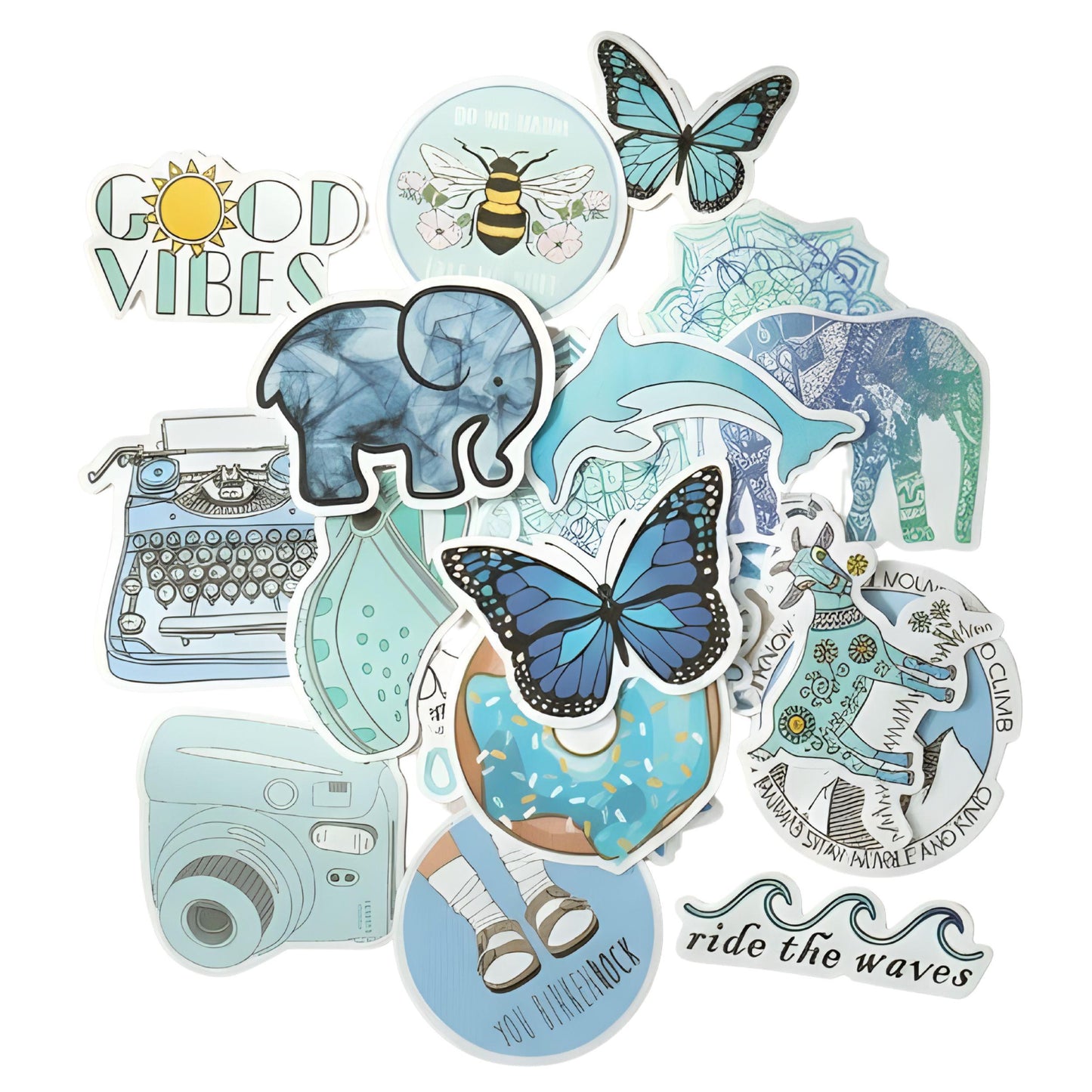 Blue Aesthetic Vinyl Sticker Pack (50 Pack)