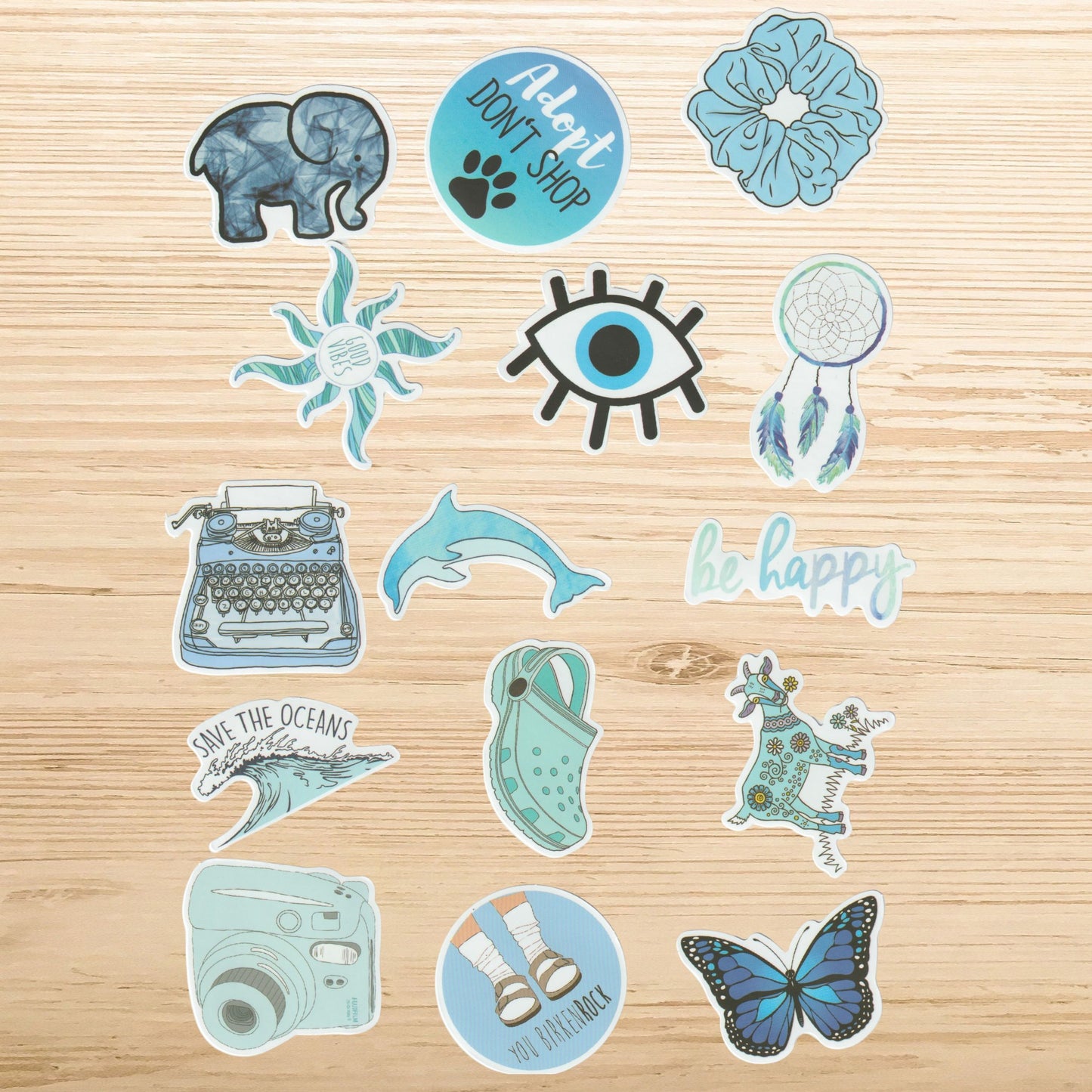 Blue Aesthetic Vinyl Sticker Pack (50 Pack)