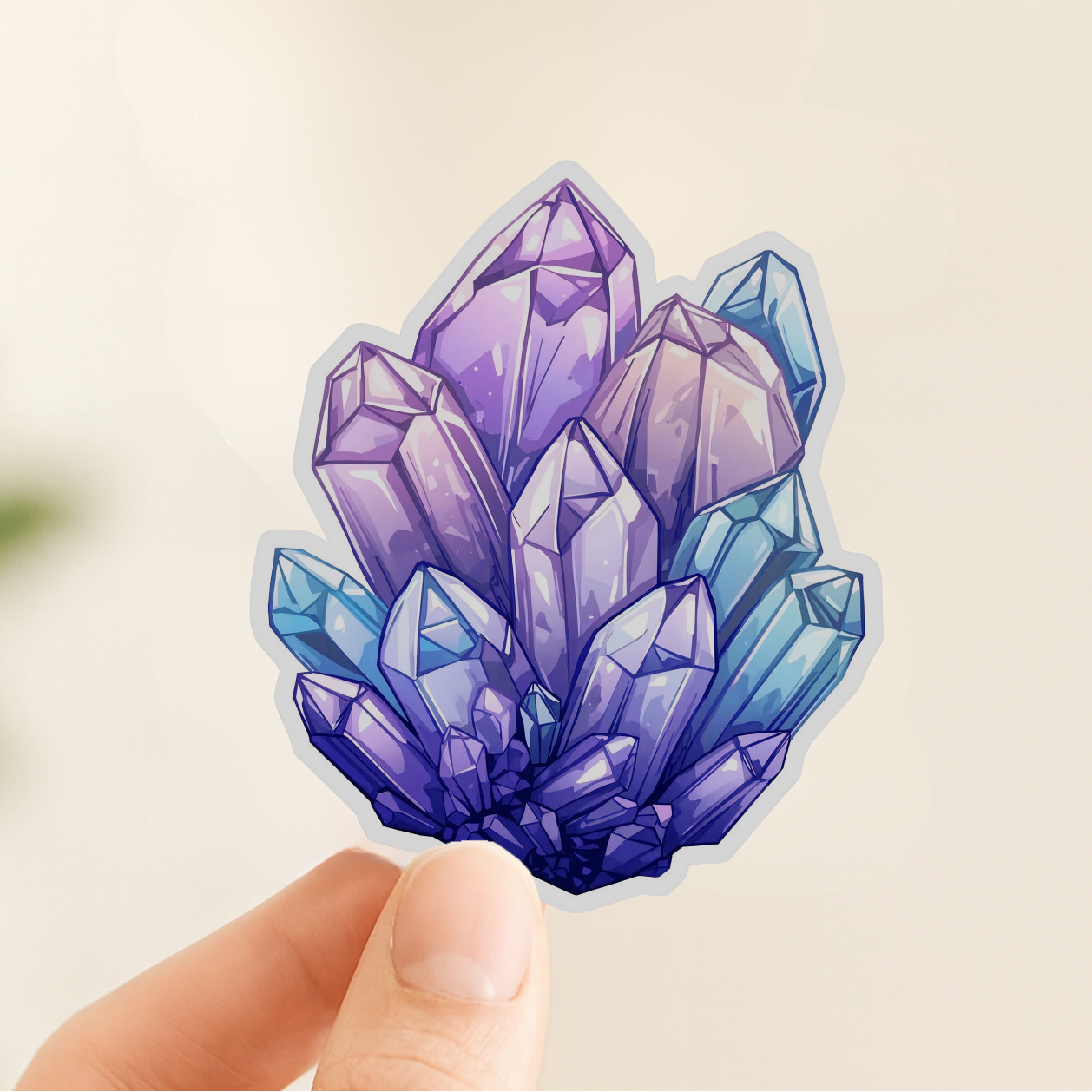 Crystal Cluster Rainbow Holographic Foil Vinyl Sticker
