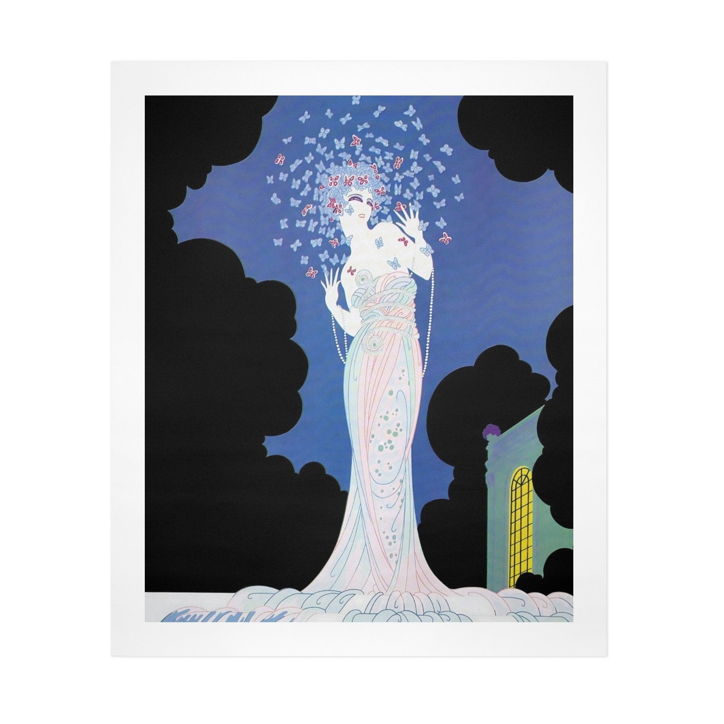 Ms Vogue – Vintage Glamour Lady Portrait Canvas Wall Art Print