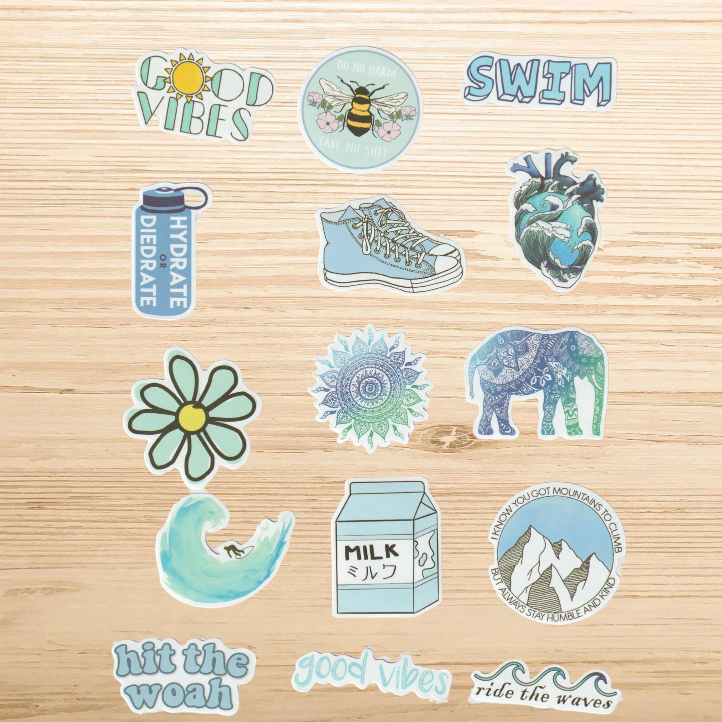 Blue Aesthetic Vinyl Sticker Pack (50 Pack)