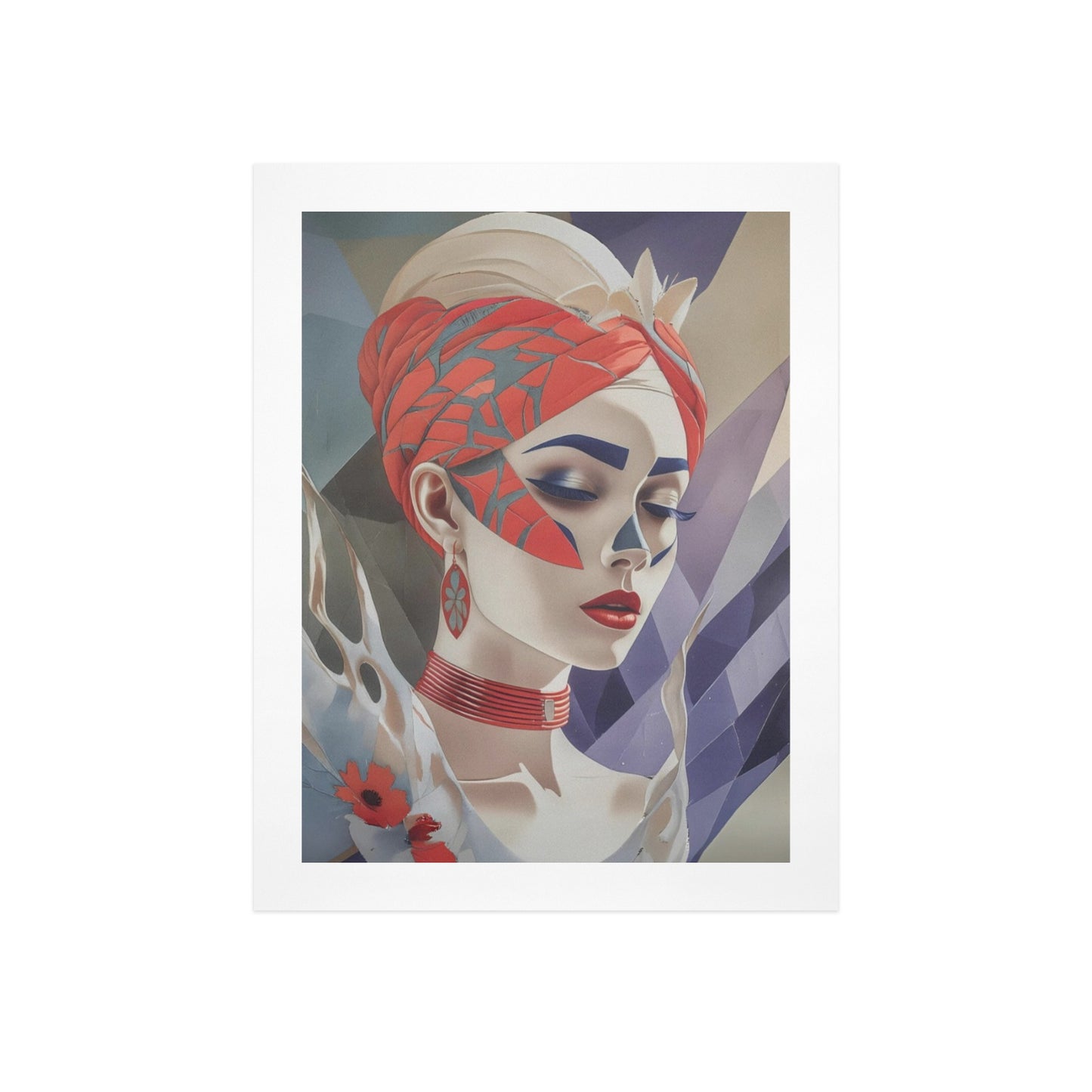 Midnight Bloom – Abstract Floral Portrait Canvas Wall Art Print 12"x16" (30 x 40cm)