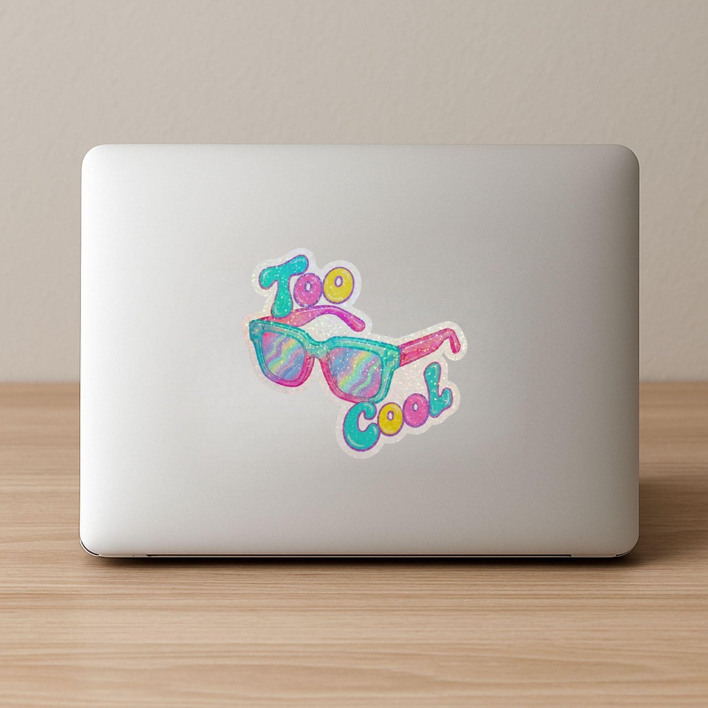 Too Cool Retro Sunglasses | 90s Aesthetic | Glitter Vinyl | Die-Cut Sticker