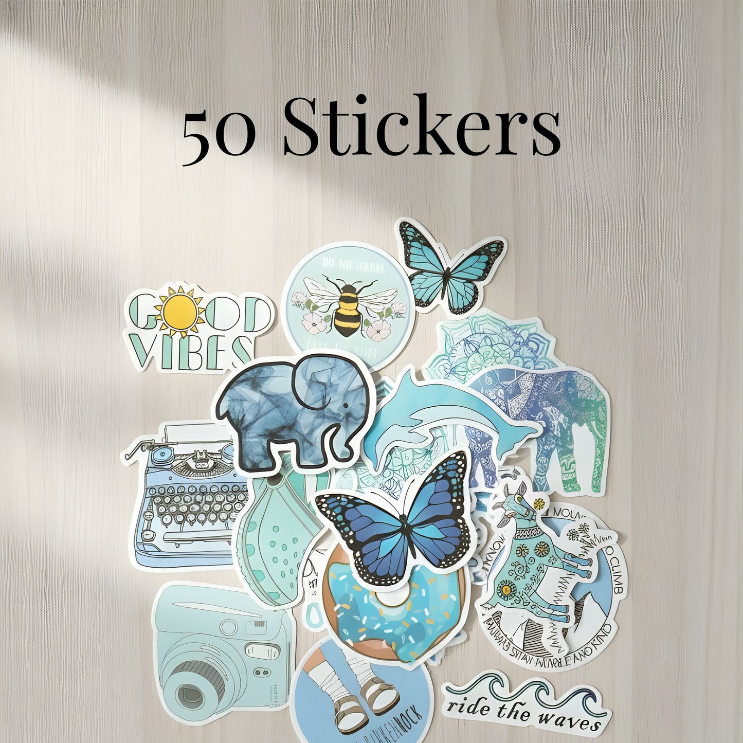 Blue Aesthetic Vinyl Sticker Pack (50 Pack)