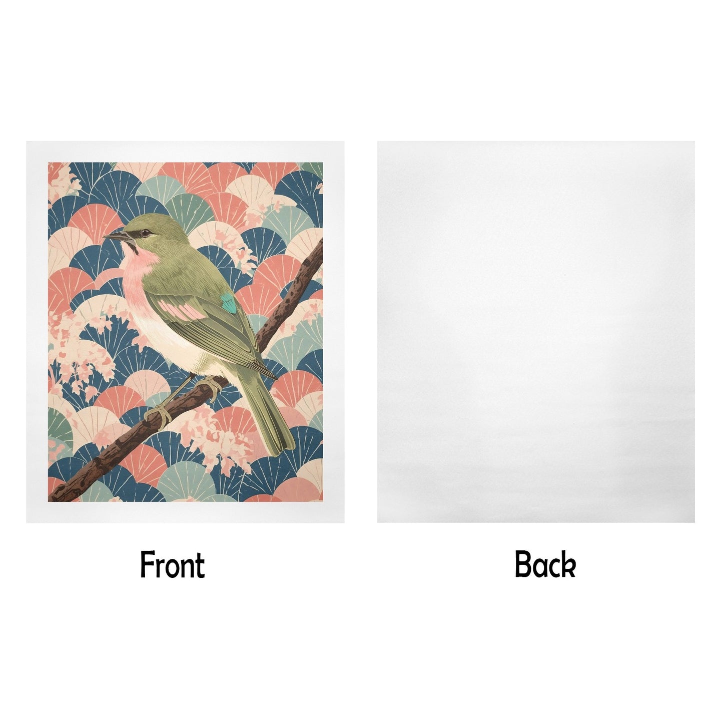 Songbird Serenity – Japanese Ukiyo-e Inspired Canvas Wall Art Print