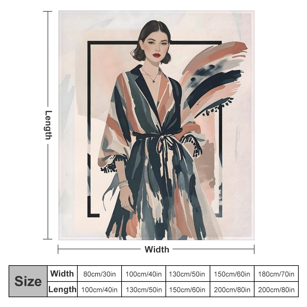 Modern Muse – Ultra-Soft Flannel Throw Blanket | Vintage-Style Fashion Art
