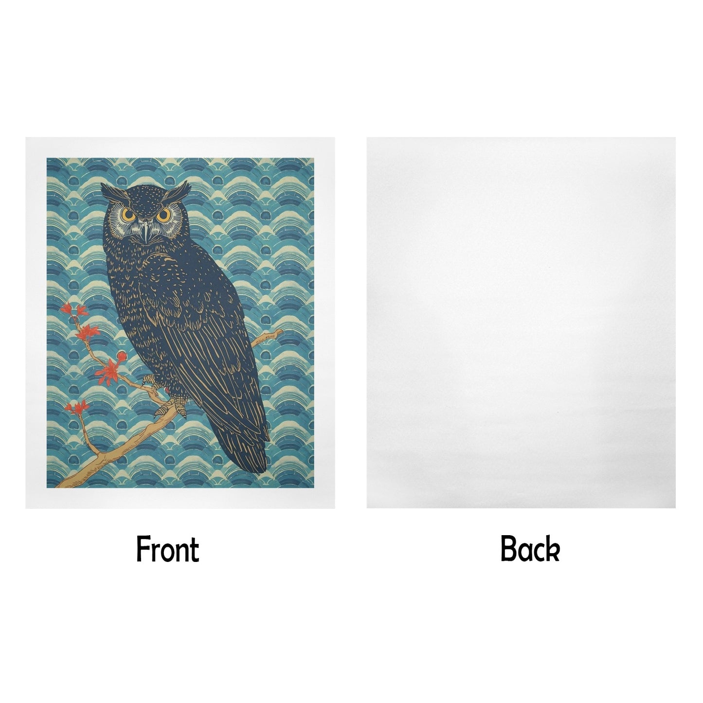 Majestic Owl – Japanese Ukiyo-e Inspired Canvas Wall Art Print