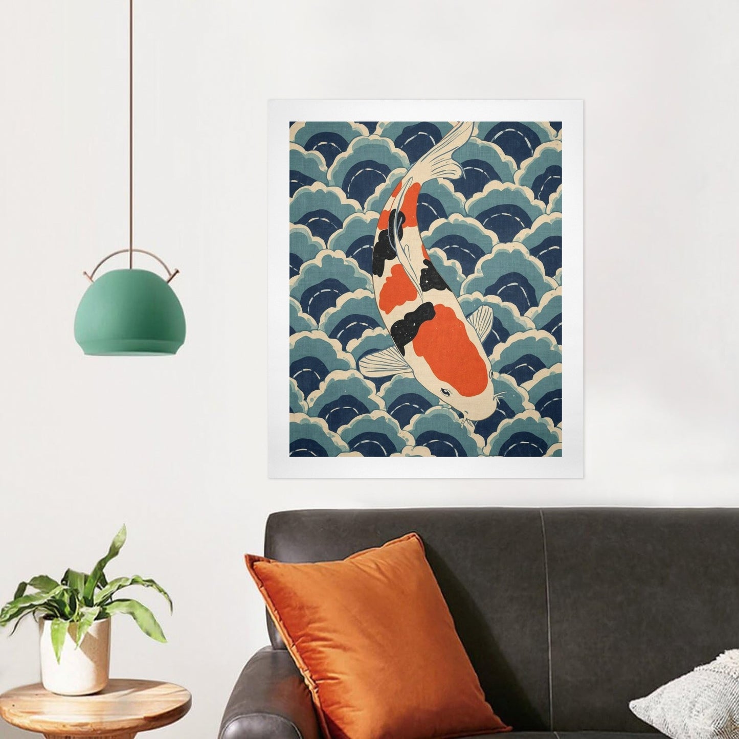 Koi Harmony – Japanese Ukiyo-e Inspired Canvas Wall Art Print