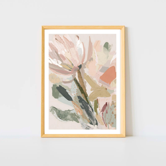 Abstract Floral Canvas Wall Art | Modern Minimalist Botanical Painting | Digital Wall Art