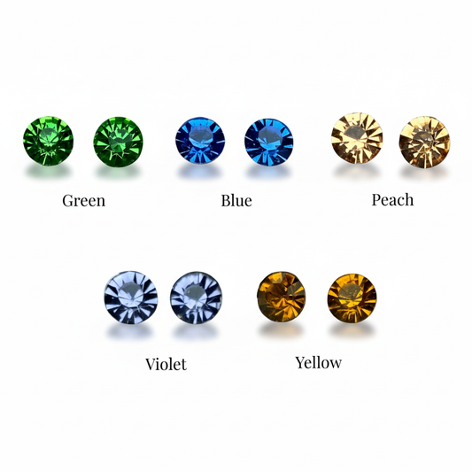 Crystal Stud Earrings – Stainless Steel with Pointed-Back Glass Crystals