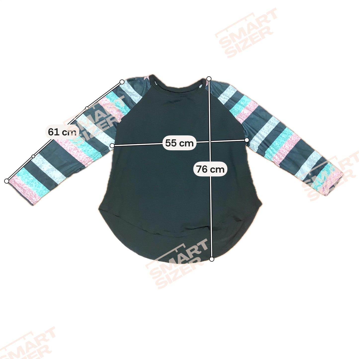 Shein Curve Women's Striped Top | Black Multicolor | Long Sleeve | 2XL (20-22) | New
