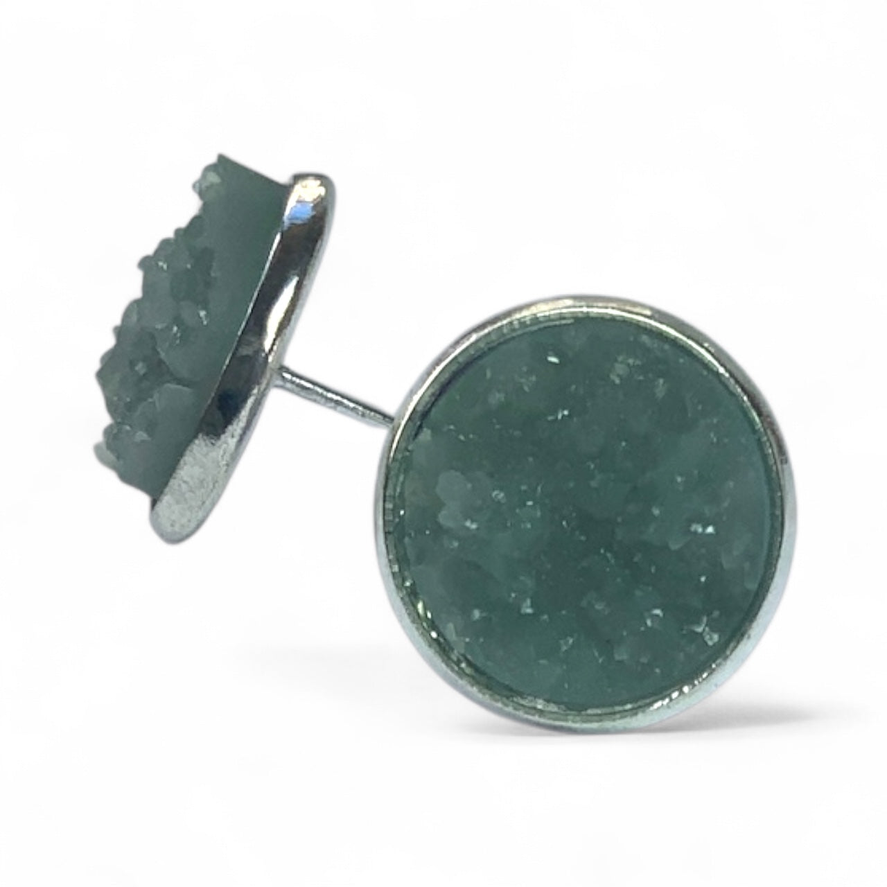 Sparkly Druzy Silver Stud Earrings Lightweight Resin, Multiple Colours