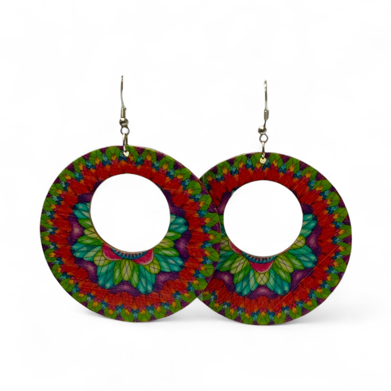Boho Style Double Sided Wooden Earrings – Handmade Lightweight Jewellery