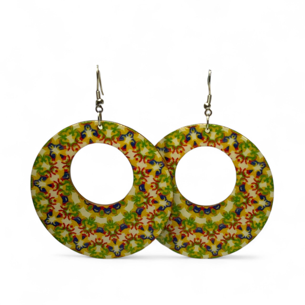 Boho Style Double Sided Wooden Earrings – Handmade Lightweight Jewellery Style 8