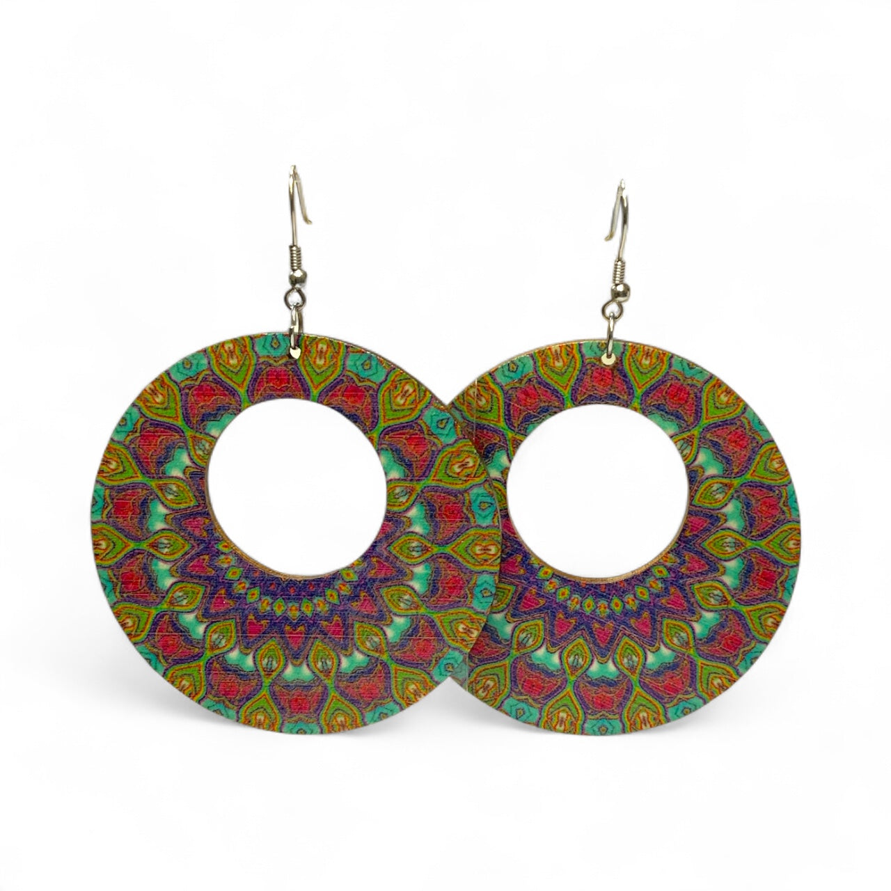 Boho Style Double Sided Wooden Earrings – Handmade Lightweight Jewellery