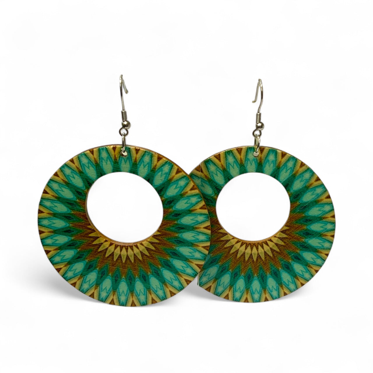 Boho Style Double Sided Wooden Earrings – Handmade Lightweight Jewellery