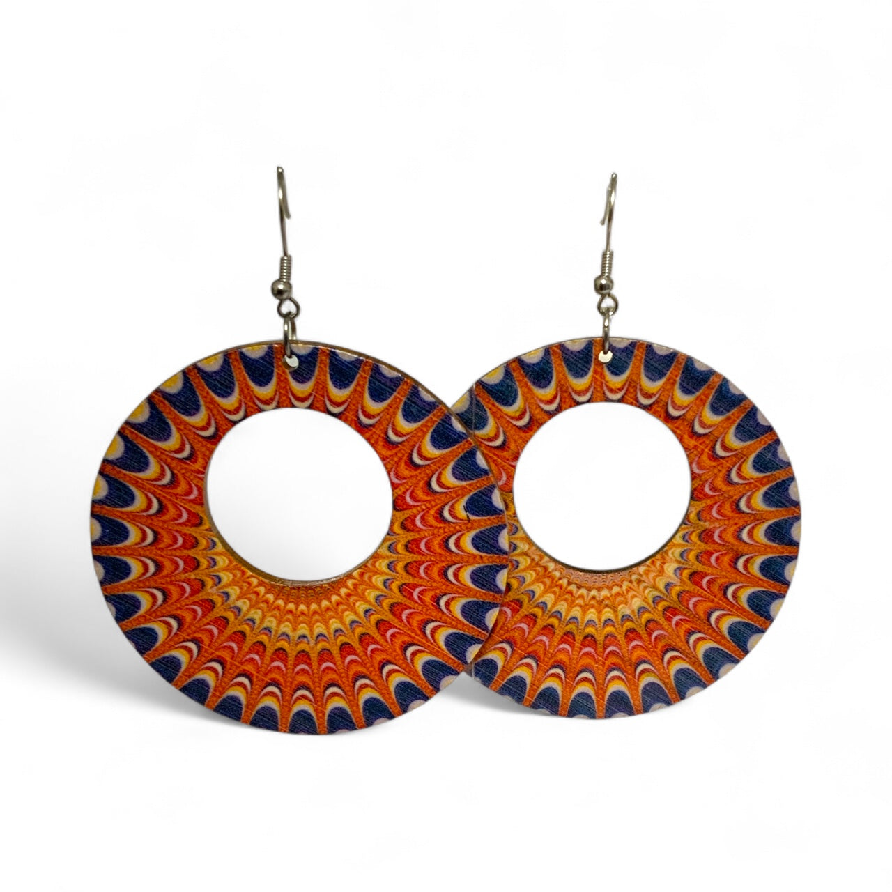 Boho Style Double Sided Wooden Earrings – Handmade Lightweight Jewellery Style 6