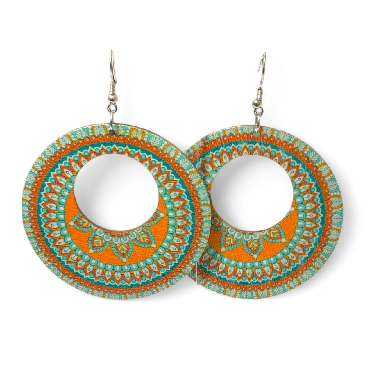 Boho Style Double Sided Wooden Earrings – Handmade Lightweight Jewellery Style 11