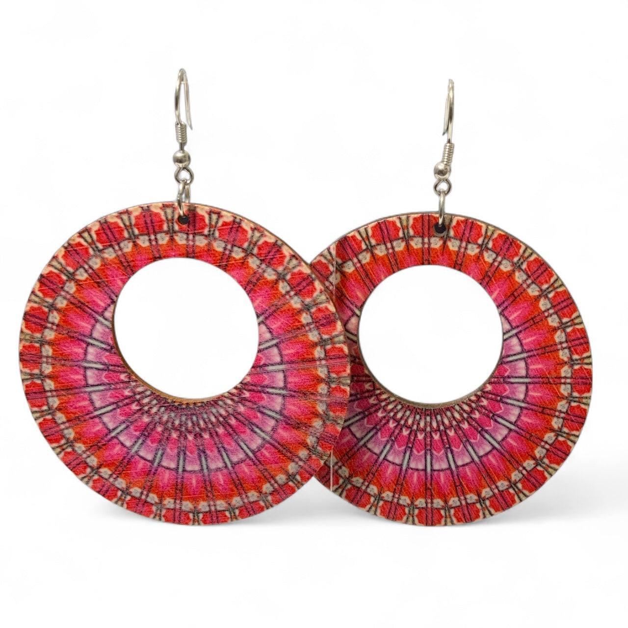 Boho Style Double Sided Wooden Earrings – Handmade Lightweight Jewellery Style 13