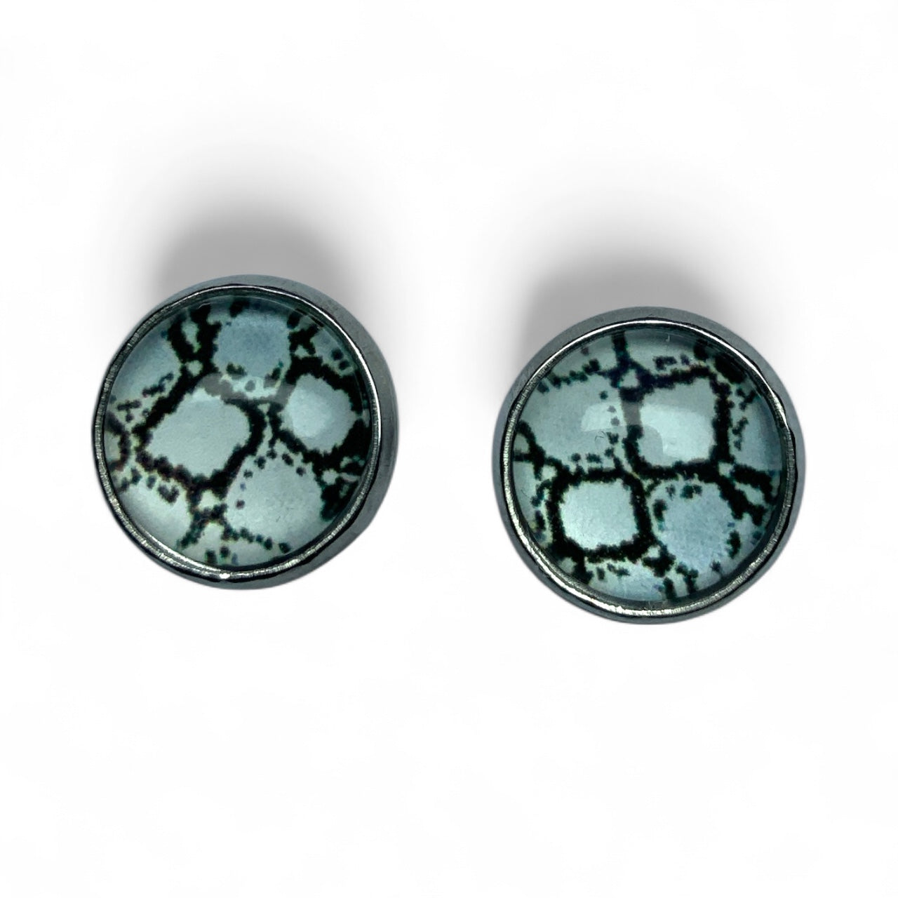 Wild Animal Print Round Dome Stainless Steel Stud Earrings