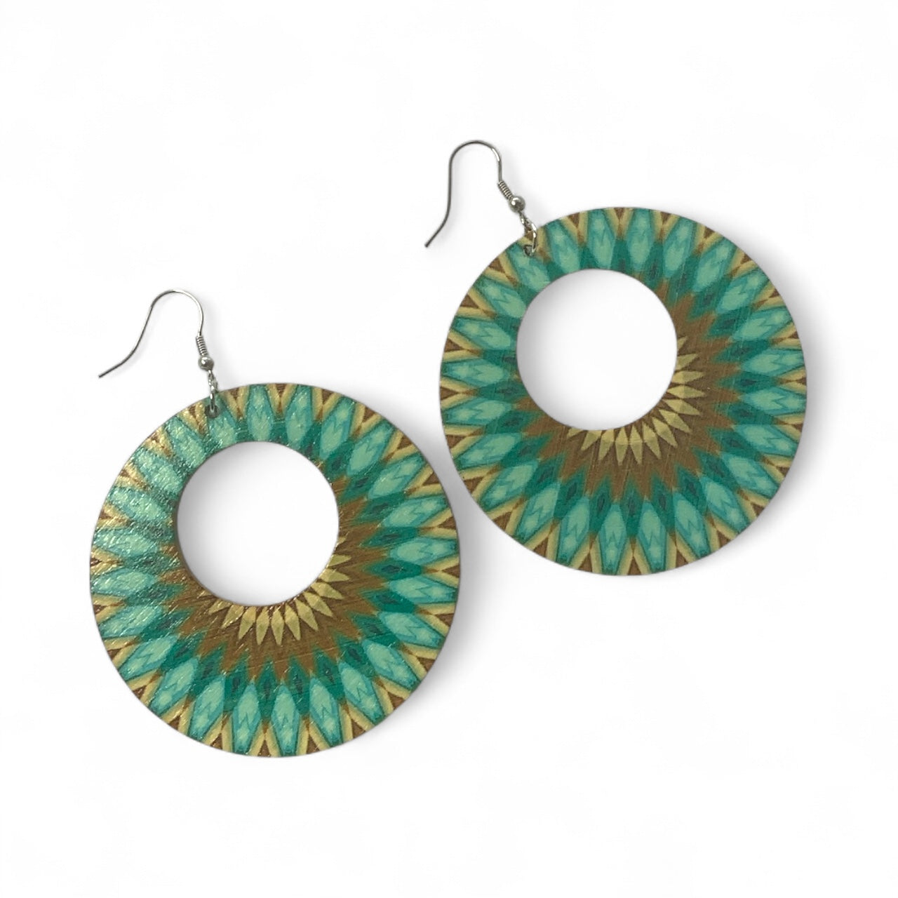Boho Style Double Sided Wooden Earrings – Handmade Lightweight Jewellery