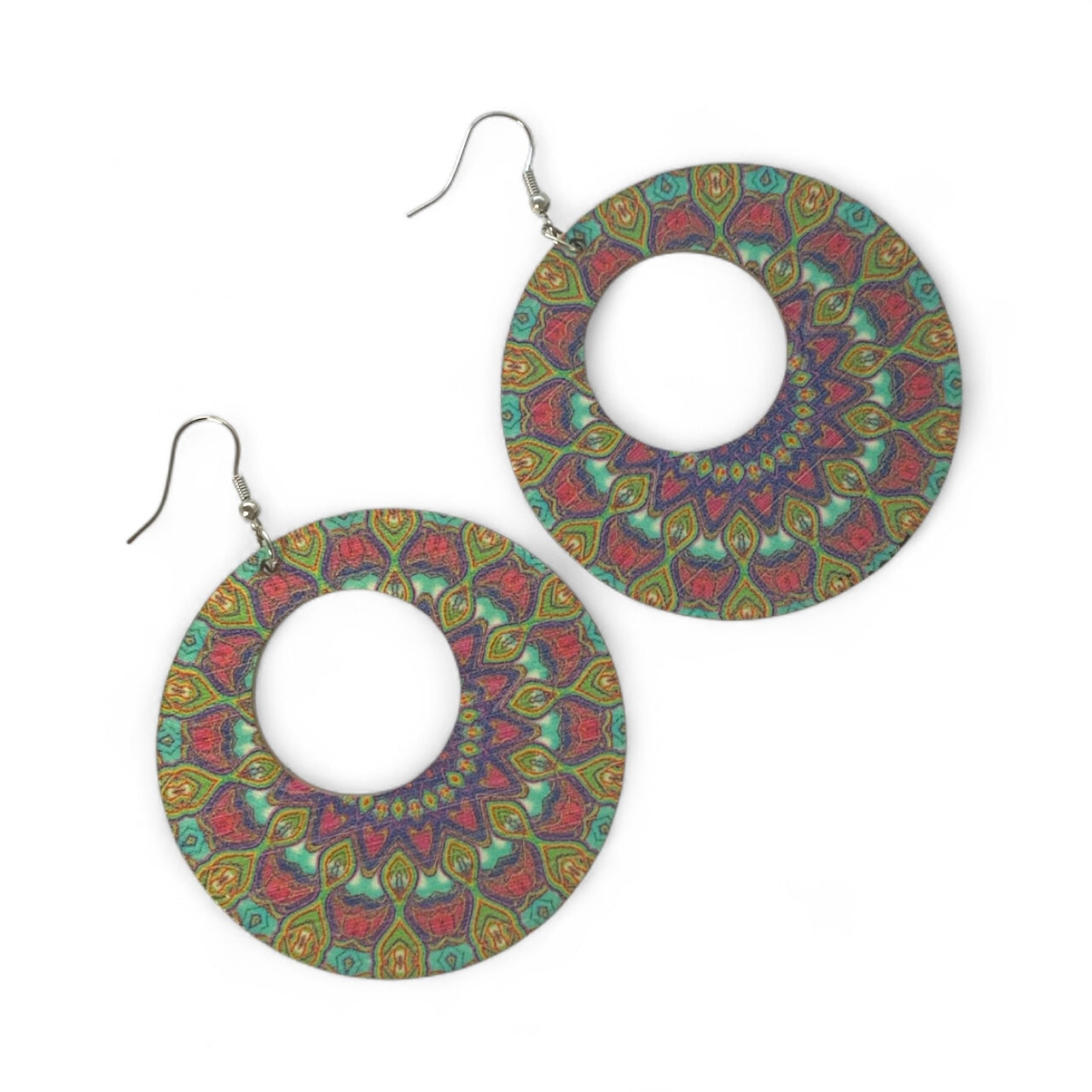 Boho Style Double Sided Wooden Earrings – Handmade Lightweight Jewellery