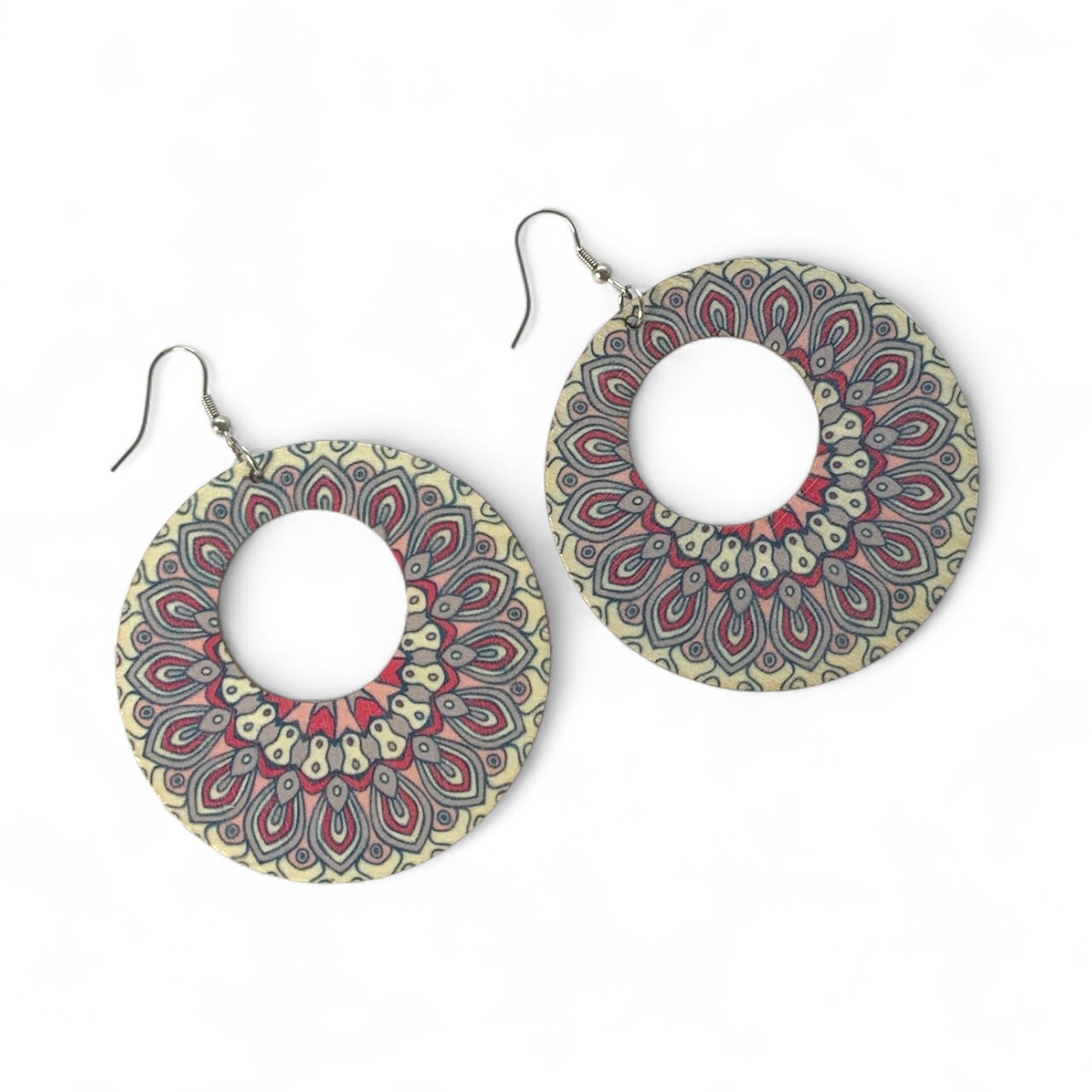Boho Style Double Sided Wooden Earrings – Handmade Lightweight Jewellery