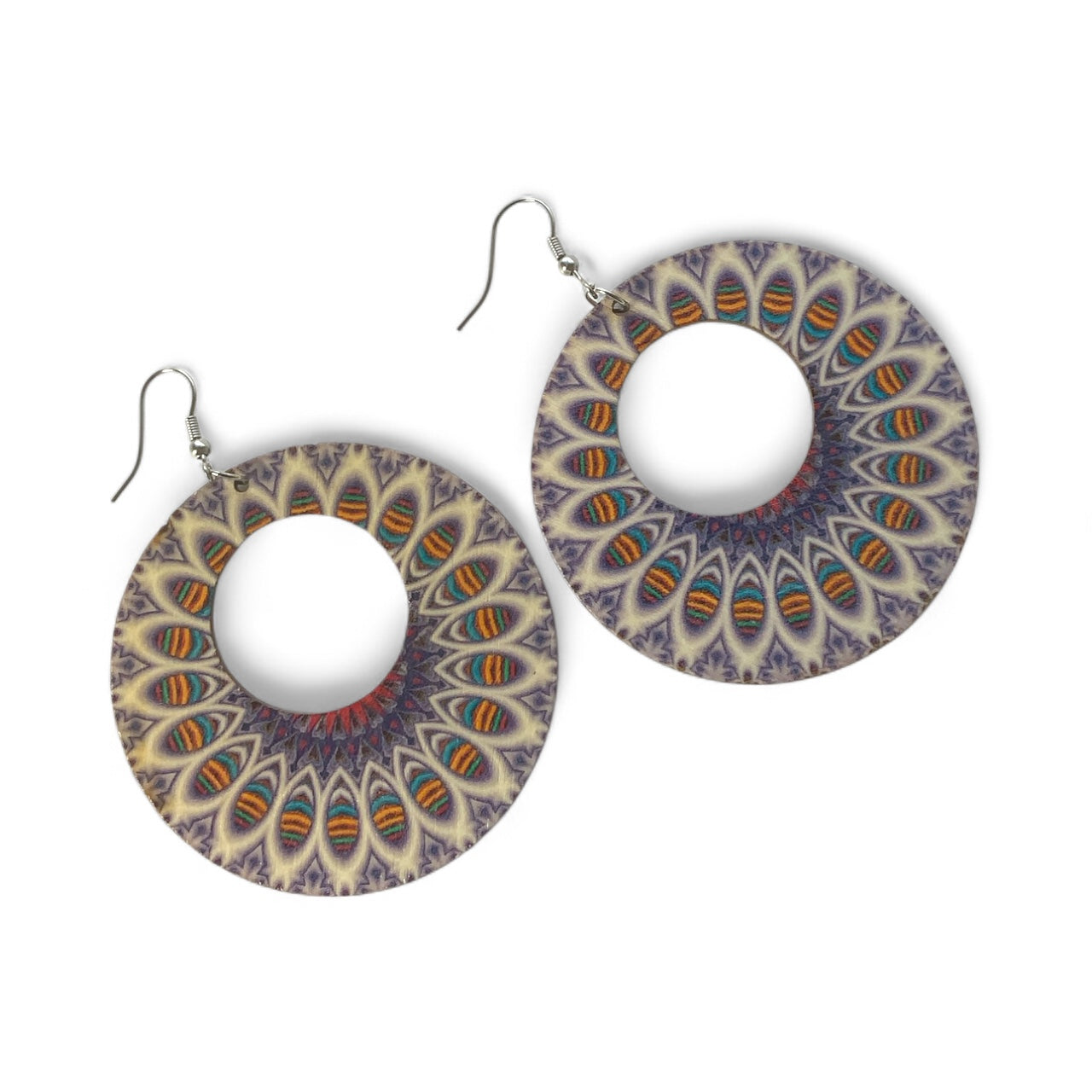 Boho Style Double Sided Wooden Earrings – Handmade Lightweight Jewellery