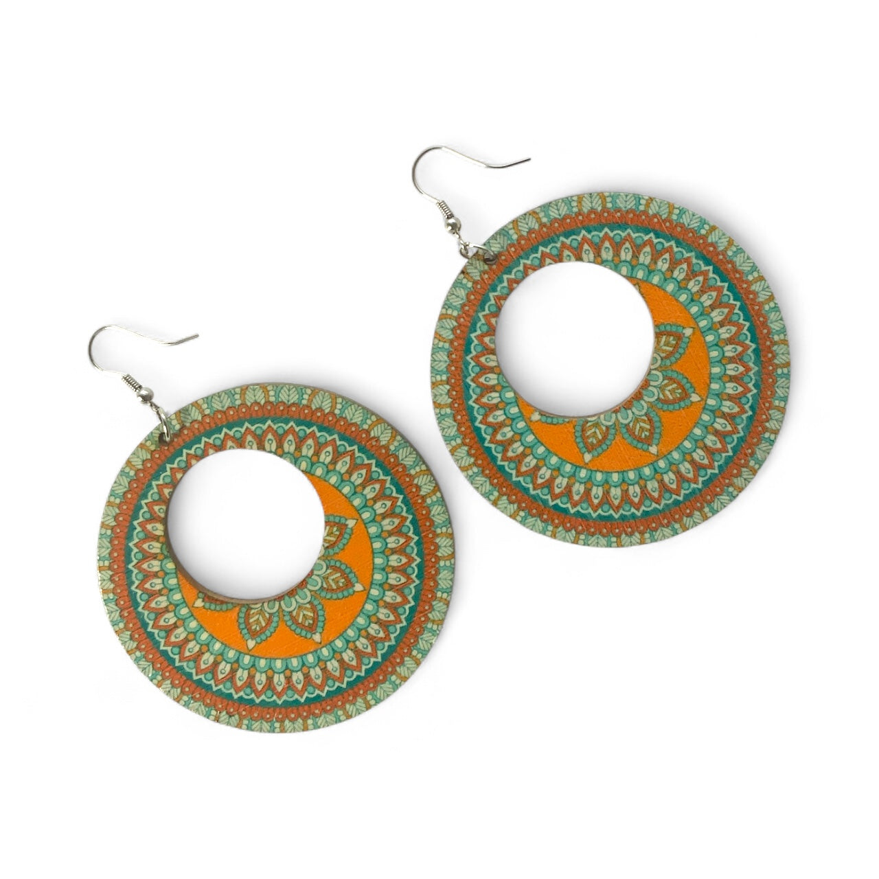 Boho Style Double Sided Wooden Earrings – Handmade Lightweight Jewellery