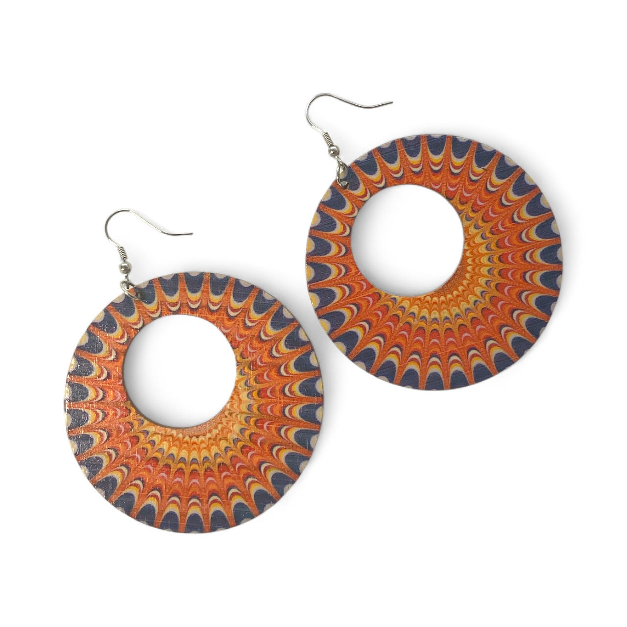 Boho Style Double Sided Wooden Earrings – Handmade Lightweight Jewellery