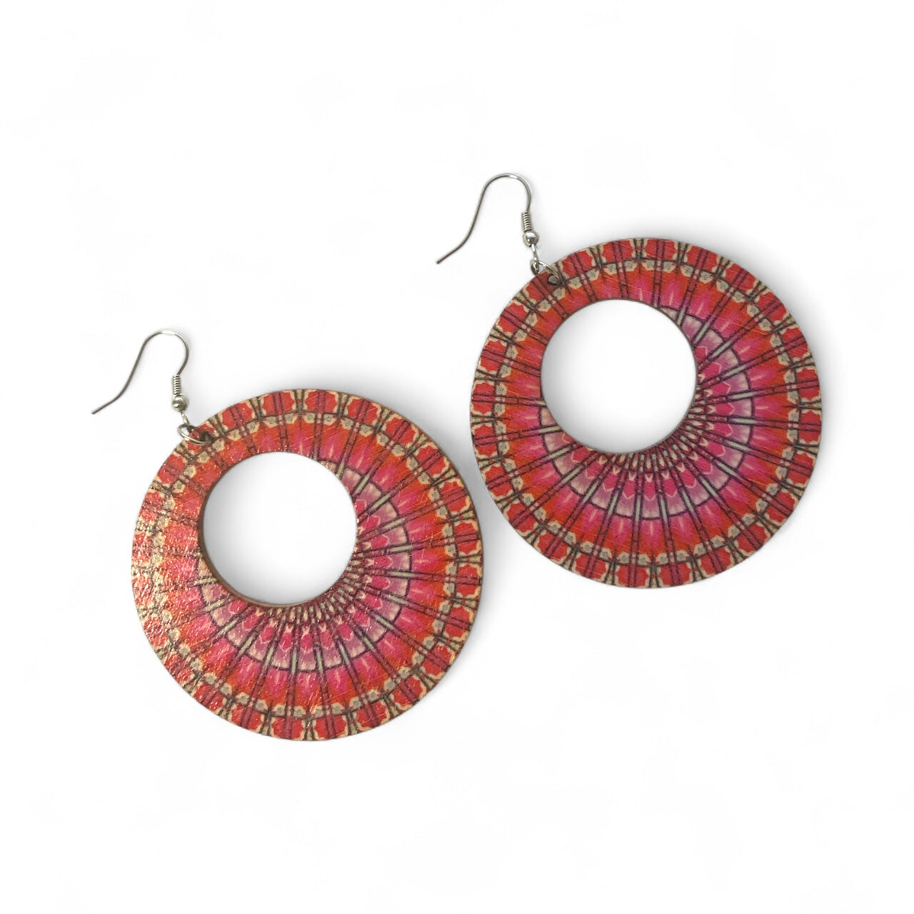 Boho Style Double Sided Wooden Earrings – Handmade Lightweight Jewellery