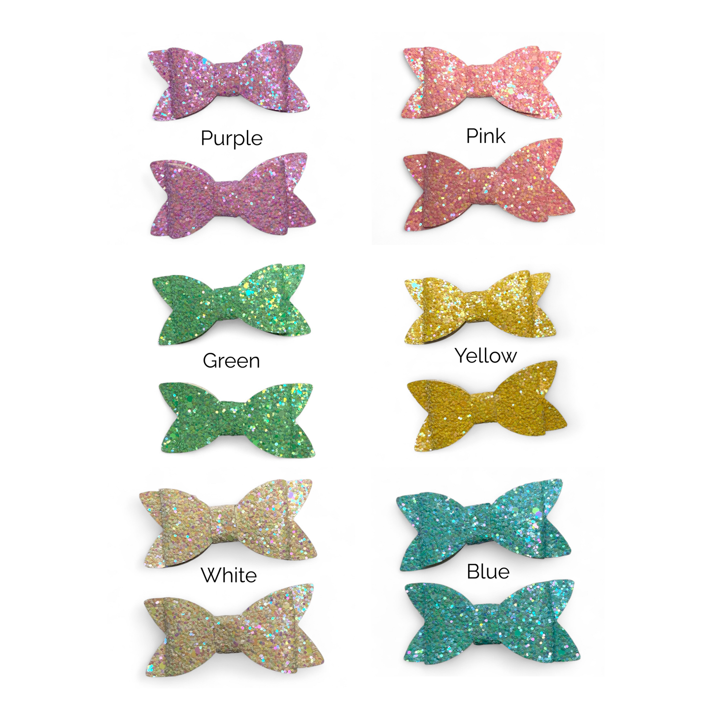 Glitter PU Leather Hair Clips – Alligator Clip Set (2 Pack)