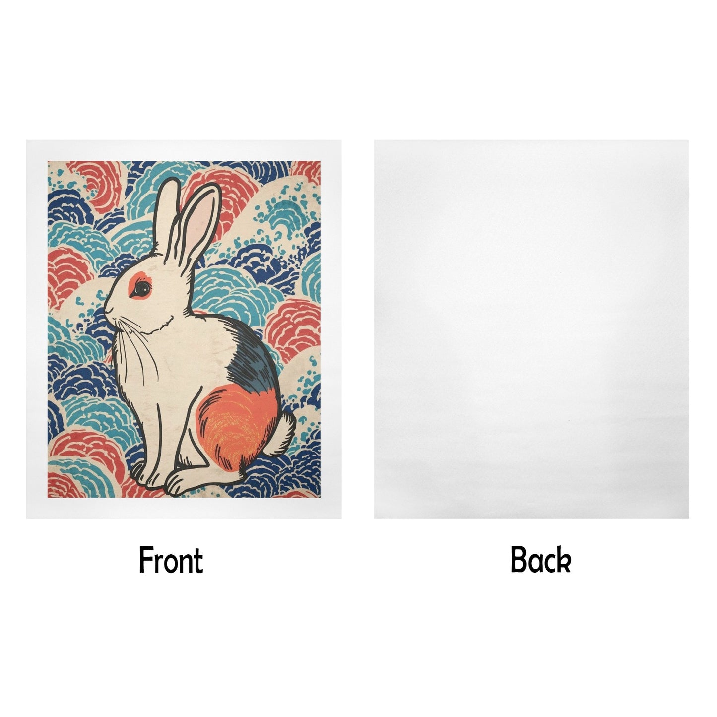 Vivid Rabbit – Japanese Ukiyo-e Inspired Canvas Wall Art Print