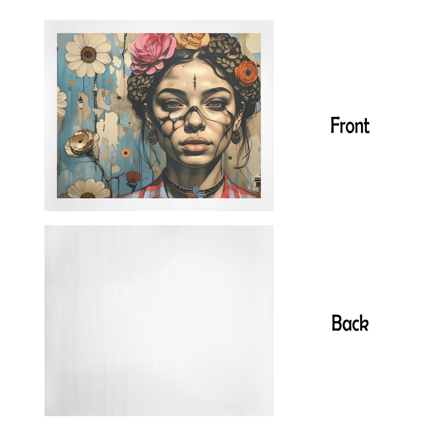 Blooming Reverie – Floral Crown Portrait Canvas Wall Art Print