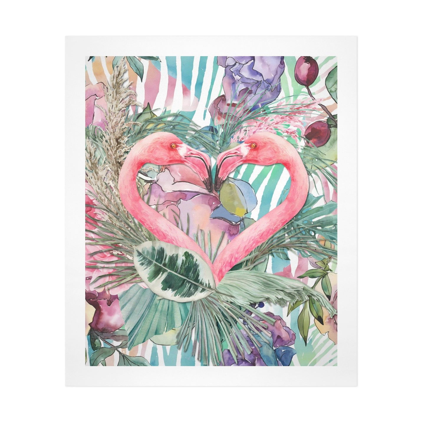 Flamingo Pair – Modern Tropical Canvas Wall Art Print