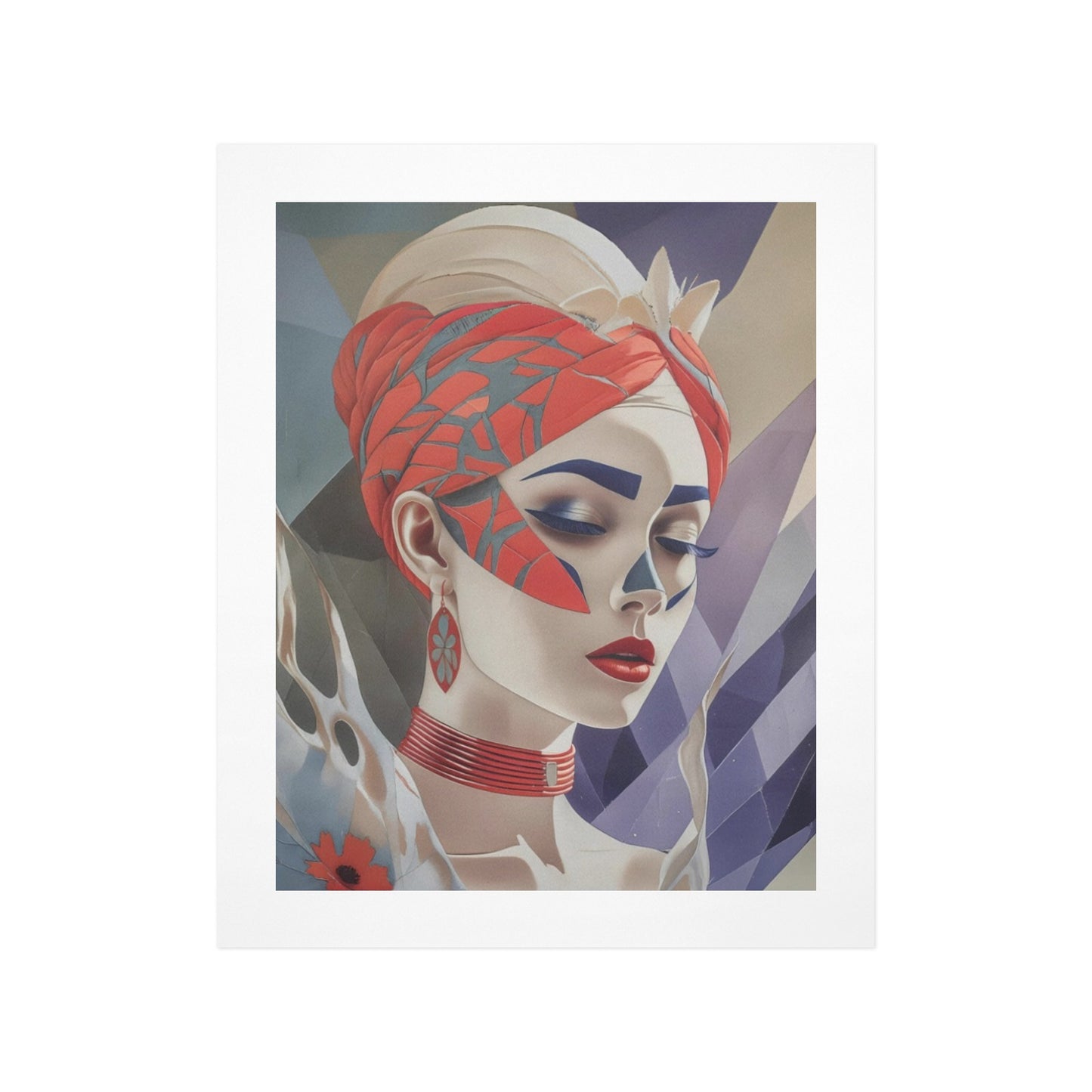 Midnight Bloom – Abstract Floral Portrait Canvas Wall Art Print 11"x14" (28 x 35cm)