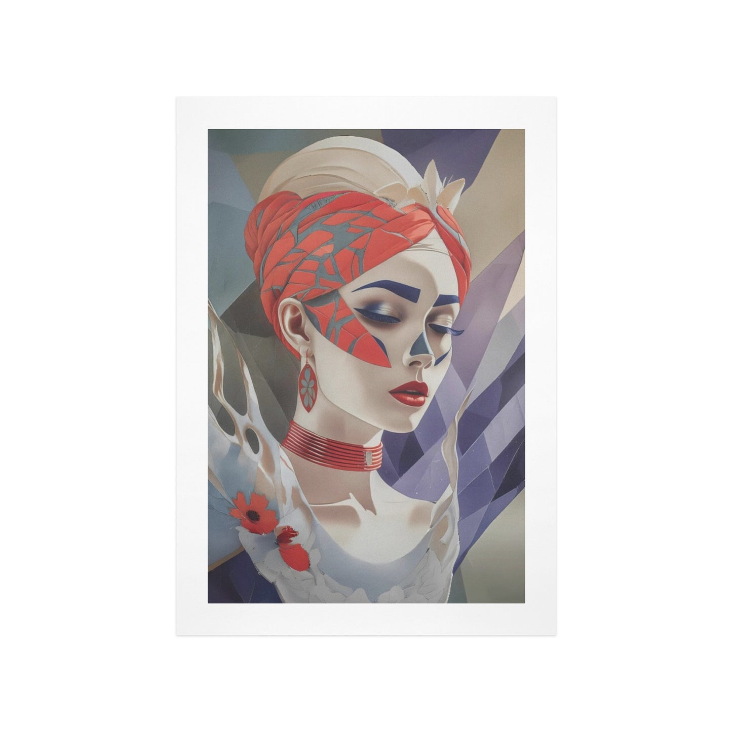 Midnight Bloom – Abstract Floral Portrait Canvas Wall Art Print 12"x18" (30 x 45cm)
