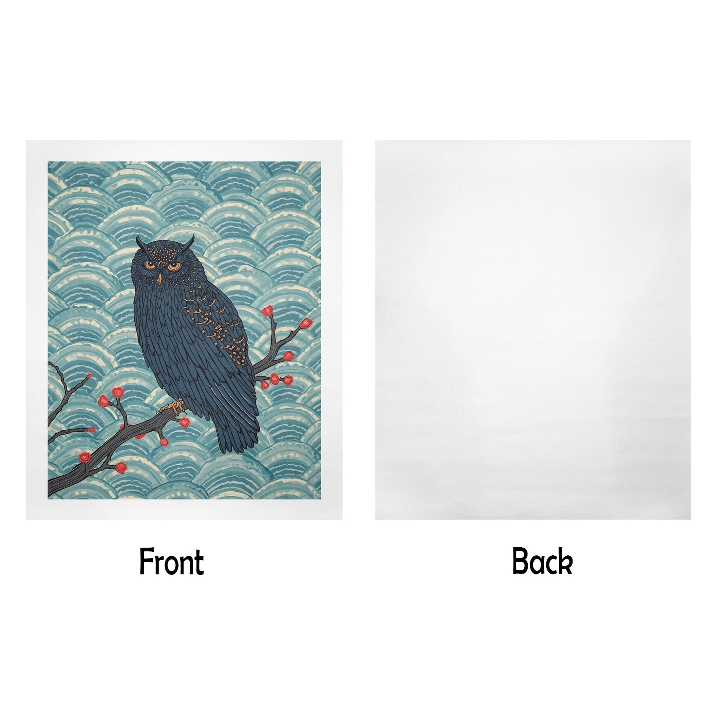 Nocturne Owl – Japanese Ukiyo-e Inspired Canvas Wall Art Print