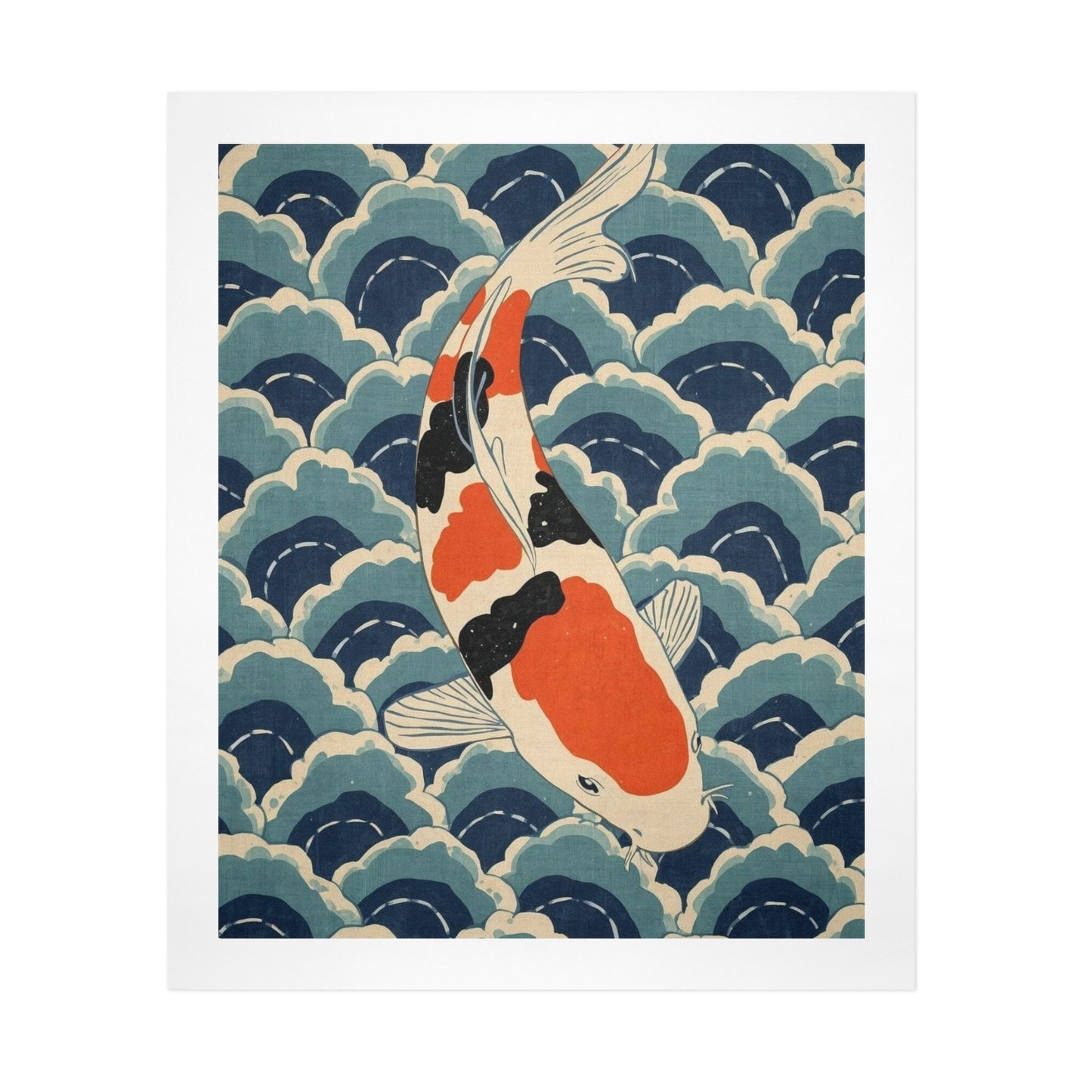 Koi Harmony – Japanese Ukiyo-e Inspired Canvas Wall Art Print