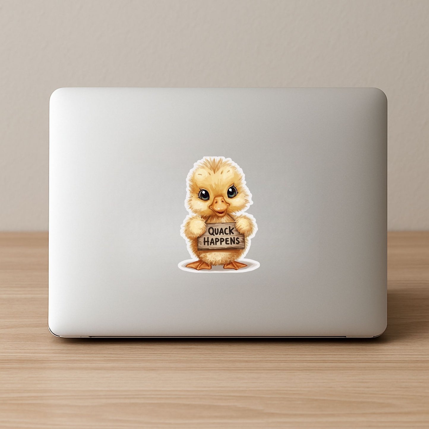 Quack Happens Funny Duck | Farm Animal | White Vinyl | Die-Cut Sticker
