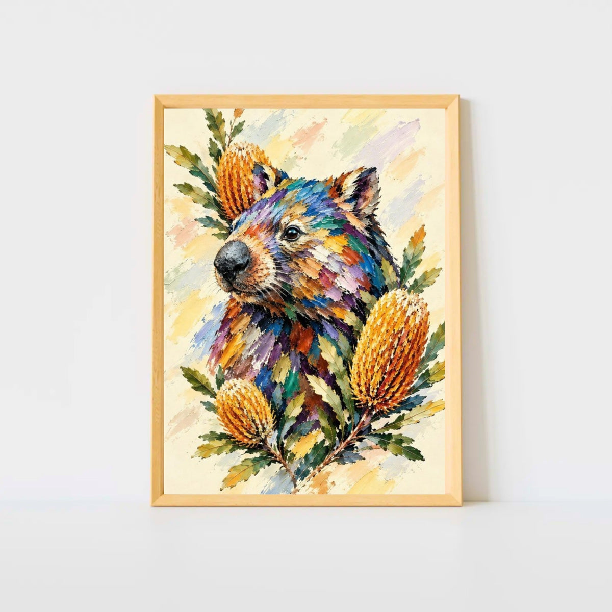 Wombat Painted Australian Animal Fine Art Poster