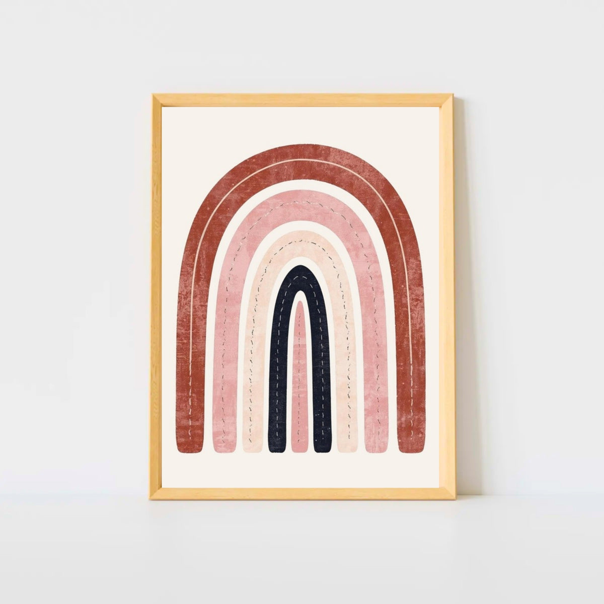 Boho Rainbow Serenity Fine Art Poster - Modern Earthy Nursery Decor & Art Print