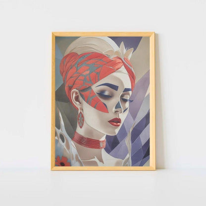 Midnight Bloom – Abstract Floral Portrait Canvas Wall Art Print